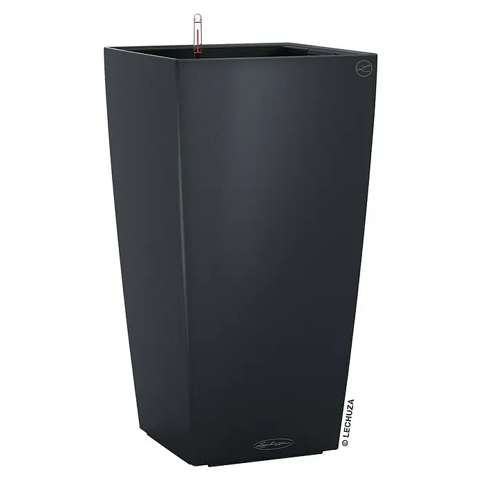 Lechuza Color Pflanzsäule eckig Cubico - Außenmaß (L x B x H): 40 x 40 x 75 cm, Kunststoff, Schiefergrau - Lechuza Classico Pflanzgefäß in Anthrazit mit Wasserstandsanzeiger für Innen- und Außenbereiche. Ideal für stilvolle Pflanzenpräsentationen.