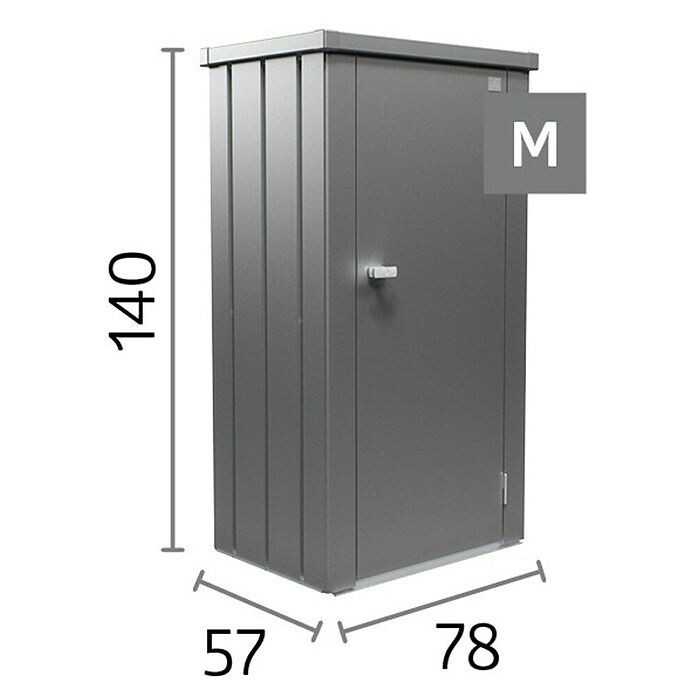 Biohort Julia Geräteschrank M (Außenbreite inkl. Dachüberstand: 78 cm, Außentiefe inkl. Dachüberstand: 57 cm, Stahl, Dunkelgrau Metallic) | BAUHAUS
