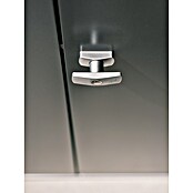 Biohort Geräteschrank (57 x 132 cm, Silber Metallic, Doppeltür)