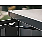 Biohort Geräteschrank (57 x 132 cm, Silber Metallic, Doppeltür)