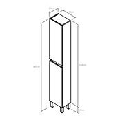 Armario alto Cancun (An x Pr x Al: 30 x 21 x 180 cm, Roble, Mate) | BAUHAUS
