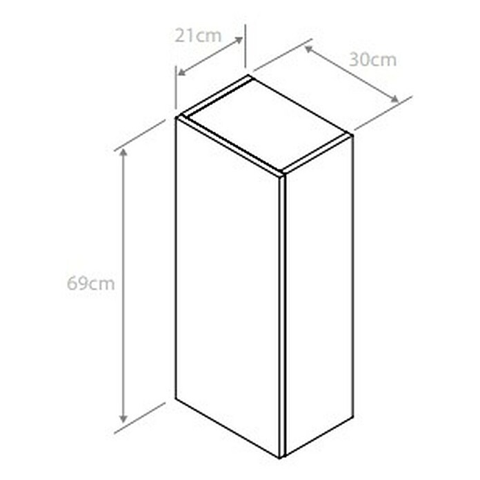 Armario alto Cancun (An x Pr x Al: 30 x 21 x 69 cm, Roble) | BAUHAUS