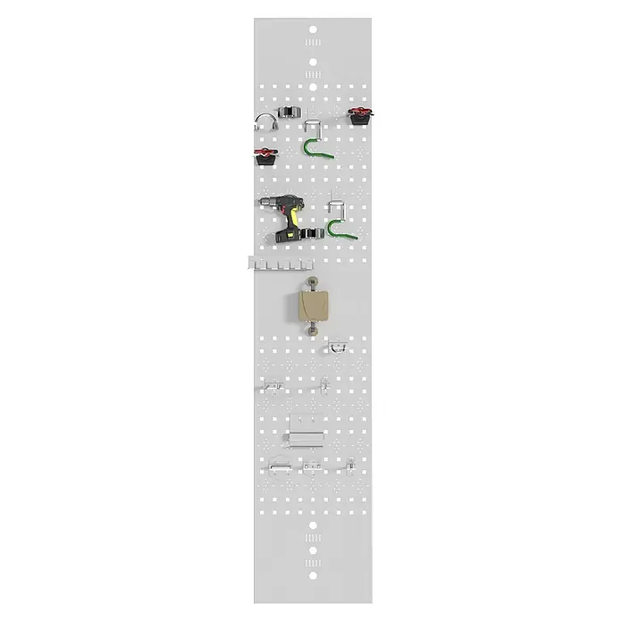 Floraworld Rundlochblech - L x B: 172 x 35 cm, Metall, Passend für: Floraworld Premium Gerätehäuser - Wandorganizer mit Werkzeug.