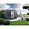 Biohort Gerätehaus HighLine (Dunkelgrau Metallic, 1,55 x 2,75 x 2,22 m, Doppelflügeltür)