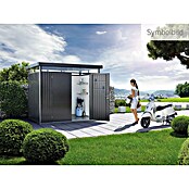 Biohort Gerätehaus HighLine (Dunkelgrau Metallic, 1,95 x 2,75 x 2,22 m, Doppelflügeltür)