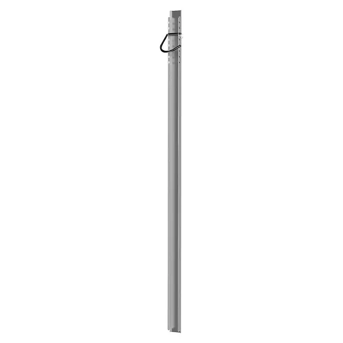 Floraworld Fahrradhalter - 2 Stk., Passend für: Floraworld Premium Systemhäuser - Hier ist ein Bild von einem weißen Metallpfosten mit einer schwarzen Rohrbefestigung. Ideal für die sichere Befestigung und Organisation von Rohren.