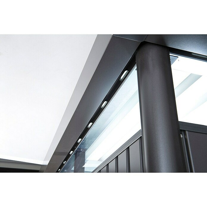 Biohort Gerätehaus HighLine (Dunkelgrau Metallic, 1,55 x 2,75 x 2,22 m, Doppelflügeltür)