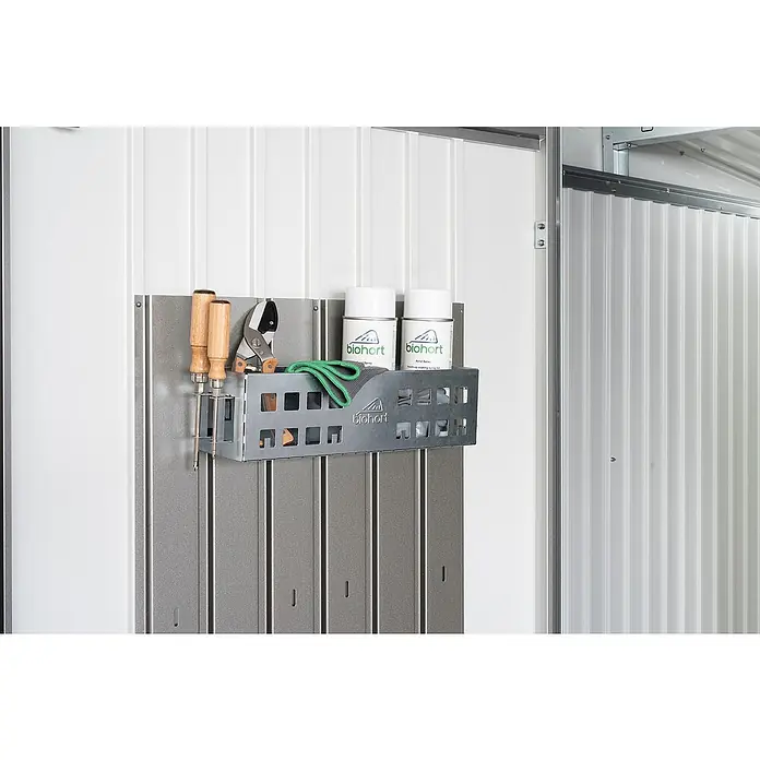 Biohort Regalboden - 2 Stk. - Biohort Geräteschrank-Zubehör: Praktische Gerätehalterung mit Werkzeugen und Sprays für eine ordentliche Aufbewahrung im Garten.