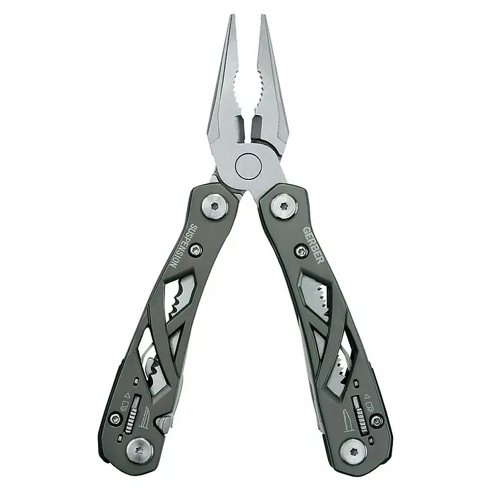 Gerber Multi-Tool Suspension - Edelstahl - Multifunktionswerkzeug von Gerber, Modell Suspension, mit Zange und verschiedenen Werkzeugen für den täglichen Gebrauch.