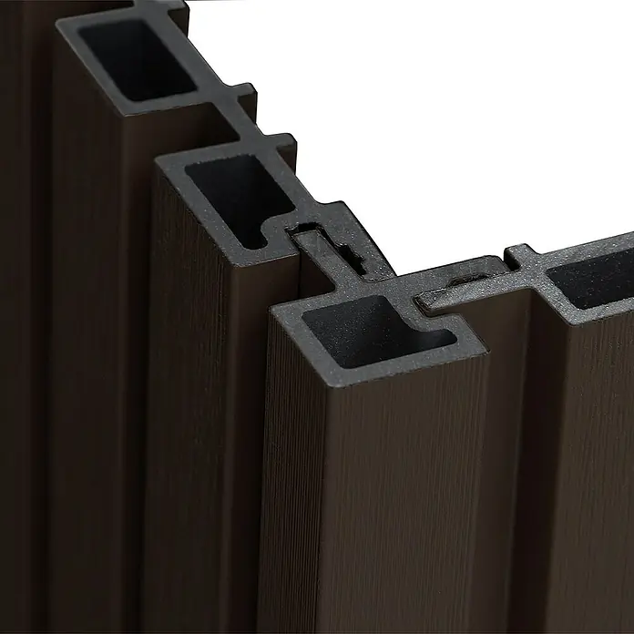 Home Deluxe Wandpaneel Fassadenverkleidung Eckprofil SANO - 4 stk. - Nussbaum, 110 x 4,3 cm