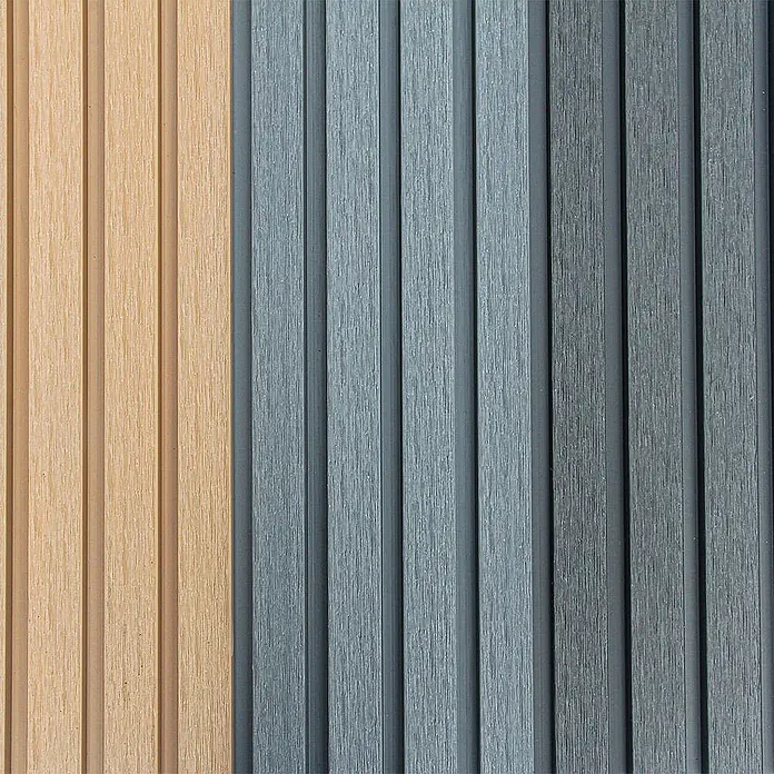 Home Deluxe Wandpaneel Fassadenverkleidung DUVAR - Musterset - Teak, Hellgrau, Anthrazit