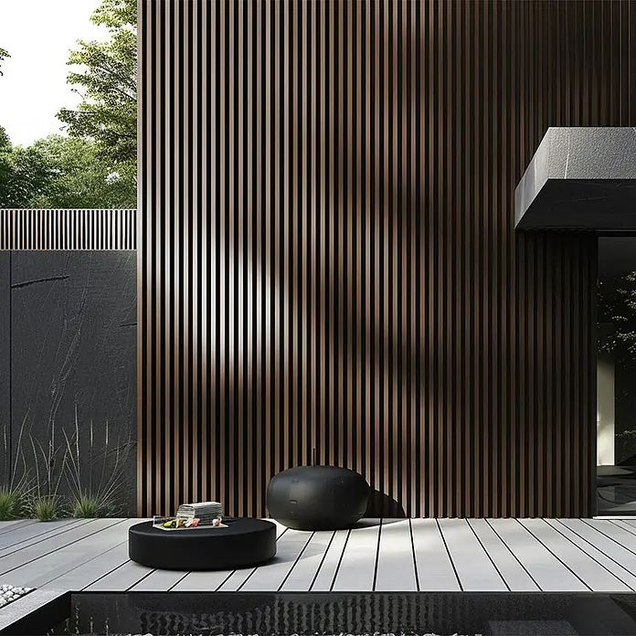 Home Deluxe Wandpaneel Fassadenverkleidung DUVAR - 2 m² - Nussbaum, 190 x 21,9 cm