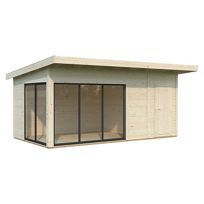 Palmako Caseta de jardín Andrea Slide (Medidas ext. (An x Pr): 574 x 404 cm, Madera, Natural) | BAUHAUS