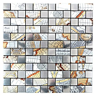 Zelfklevend mozaïek SAM 4MAP87S (31,6 x 31,6 cm, Zilver, Glanzend)