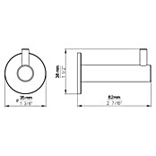 Siro Garderobenhaken (Anzahl Haken: 1 Stk., L x B x H: 3,4 x 2,7 x 6,2 cm)