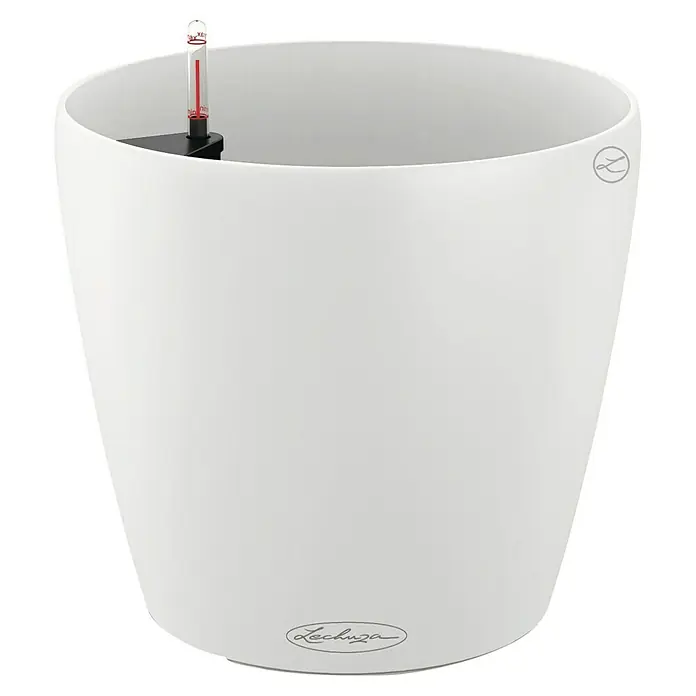 Lechuza Classico Pflanztopf Color - Außenmaß (Ø x H): 27,5 x 26 cm, Kunststoff, Weiß - Weißer Lechuza Blumentopf mit Wasserstandsanzeige, ideal für Zimmerpflanzen, sorgt für optimale Bewässerung und ein stilvolles Ambiente im Raum.
