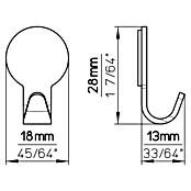 Siro Klebehaken (3 Stk., Edelstahl, Silber, Rund)