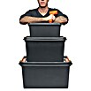 SmartStore Aufbewahrungsbox (L x B x H: 59 x 39 x 34 cm, Kunststoff, Schwarz)