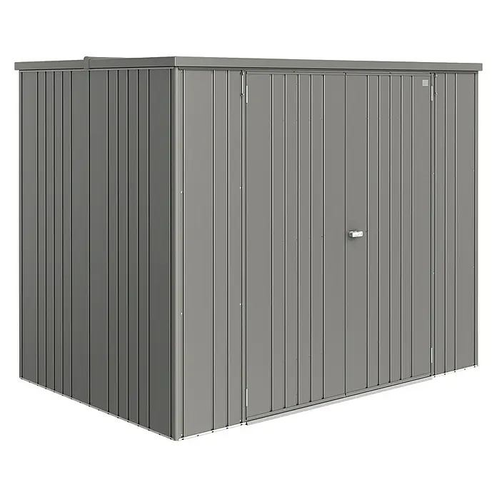 Biohort Geräteschrank - Außenbreite inkl. Dachüberstand: 228 cm, Außentiefe inkl. Dachüberstand: 155 cm, Stahl, Quarzgrau - Metall-Gartenhaus in Grau. Das Gerätehaus bietet idealen Stauraum für Gartengeräte und Werkzeuge. Praktisch und robust für den Außenbereich.