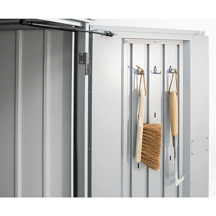Biohort MiniGarage Fahrradgarage L (Quarzgrau Metallic, Außenbreite inkl. Dachüberstand: 145 cm, Außentiefe inkl. Dachüberstand: 203 cm) | BAUHAUS
