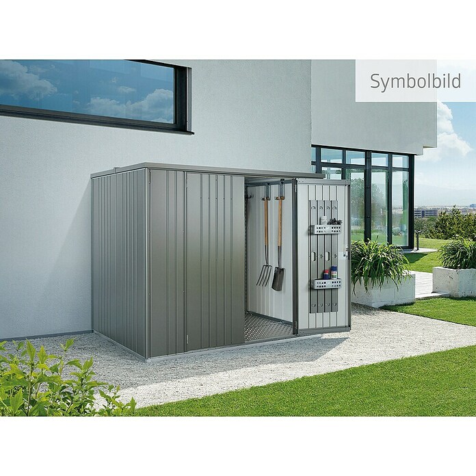 Biohort Geräteschrank Gr. 90 (0,83 x 0,93 x 1,82 m, Quarzgrau Metallic)
