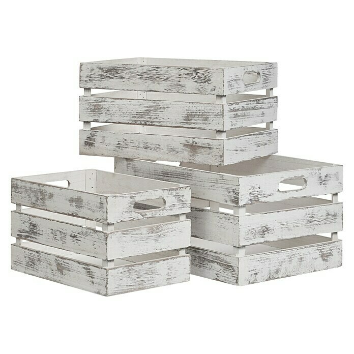 Zeller Present Caja de madera (31 x 21 x 18,7 cm, Blanco)