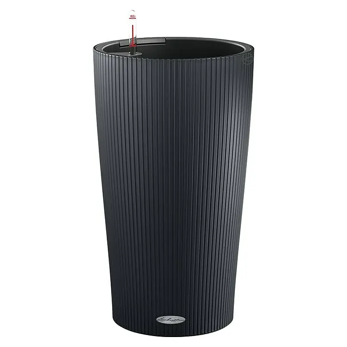Lechuza Color Pflanzsäule rund Cilindro - Außenmaß (Ø x H): 23 x 41 cm, Kunststoff, Schiefergrau - Lechuza Classico 50 Pflanzgefäß in elegantem Anthrazit, ein stilvolles und modernes Pflanzgefäß für den Innen- und Außenbereich.