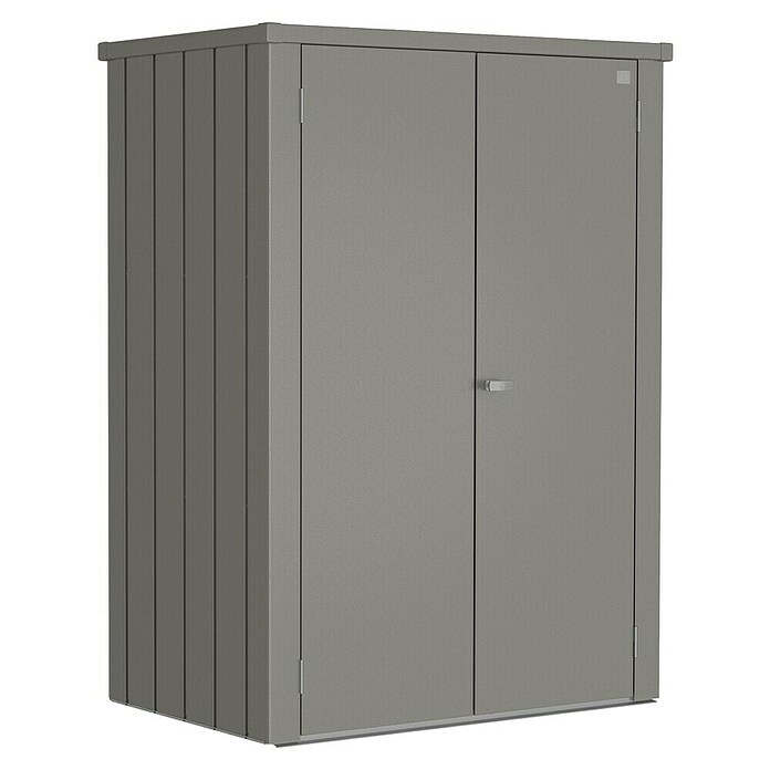 Biohort Romeo Gerätehaus Gr. L High (Außenmaß inkl. Dachüberstand (B x T): 132 x 87 cm, Stahl, Quarzgrau‑Metallic) | BAUHAUS