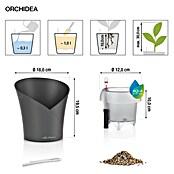 Lechuza Orchideentopf Orchidea All-In-One (L x B x H: 18,3 x 17,9 x 19,5 cm, Schiefergrau)
