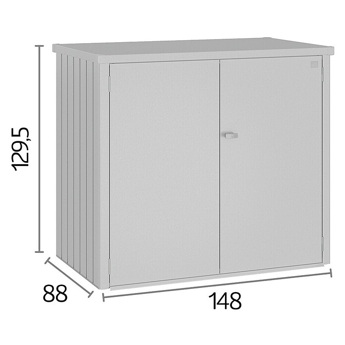 Biohort Mülltonnenbox Alex (88 x 147 x 129 cm, Quarzgrau Metallic) | BAUHAUS