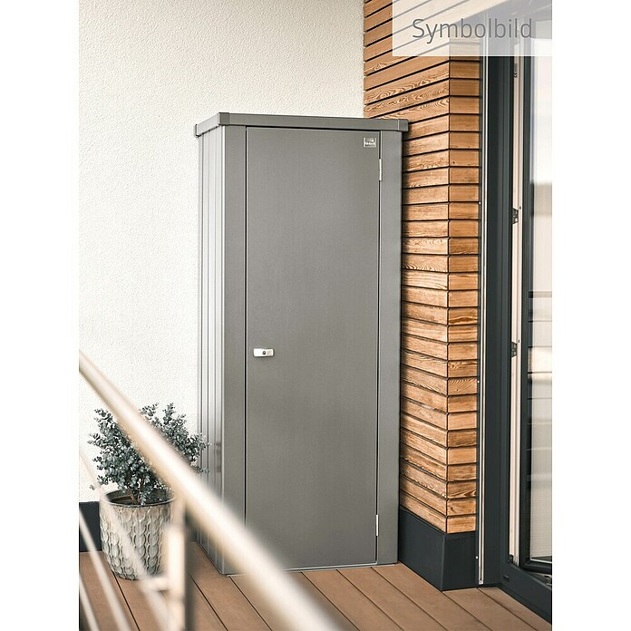 Biohort Julia Geräteschrank M (Außenbreite inkl. Dachüberstand: 78 cm, Außentiefe inkl. Dachüberstand: 57 cm, Stahl, Quarzgrau Metallic) | BAUHAUS