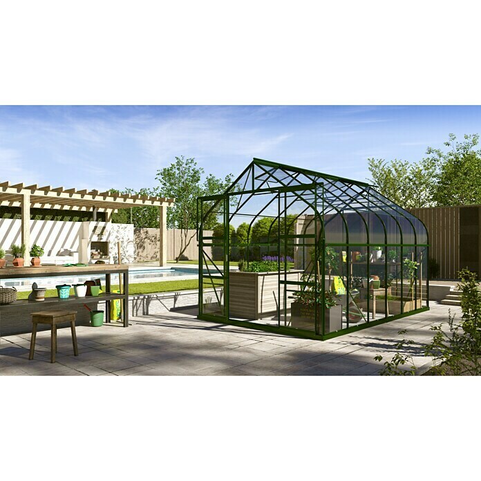 Vitavia Gewächshaus Dione 9900 (3,83 x 2,63 x 2,54 m, Glasstärke: 3 mm, Smaragd)