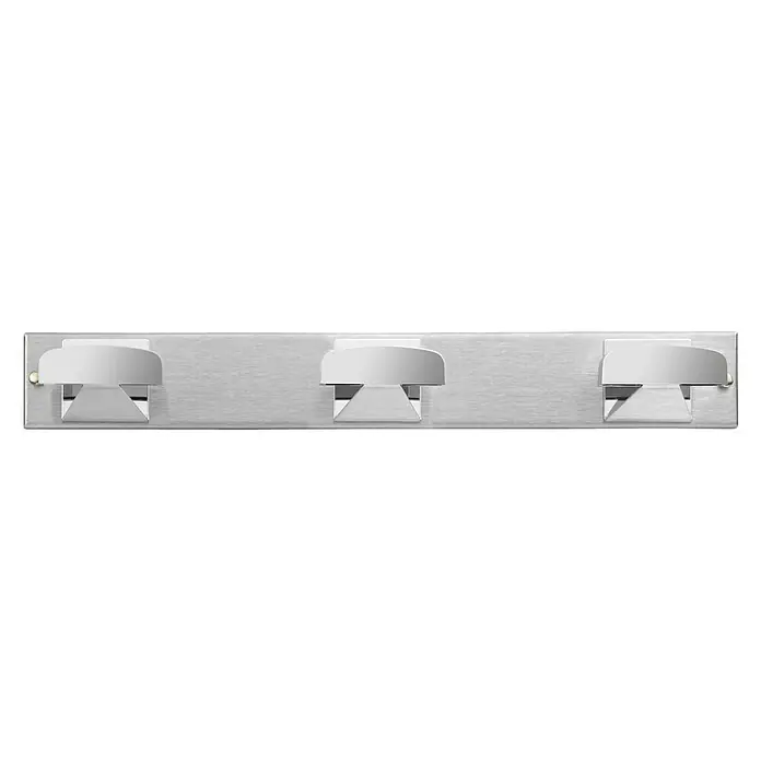 Inofix Perchero 3061 - L x An x Al: 33 x 45 x 4 cm, Acero inoxidable, Cromo - Toallero de pared de acero inoxidable cepillado con tres ganchos robustos para accesorios de baño.