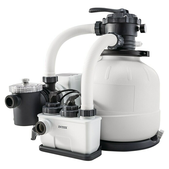 Intex Sandfilteranlage Krystal Clear (Salzwasser-Elektrolyse-System, Geeignet für: Pools bis 32.200 l Wasserinhalt)