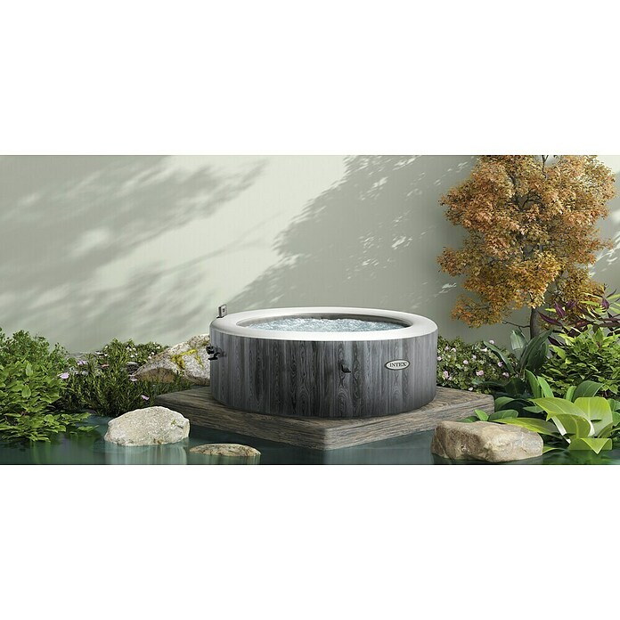 Intex Pure Spa Hidromasaje móvil Greenwood (Ø x Al: 196 x 71 cm, Gris/Blanco, 795 l) | BAUHAUS