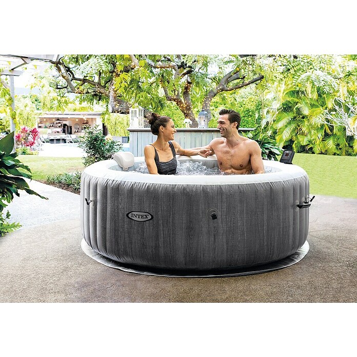 Intex Pure Spa Hidromasaje móvil Greenwood (Ø x Al: 196 x 71 cm, Gris/Blanco, 795 l) | BAUHAUS
