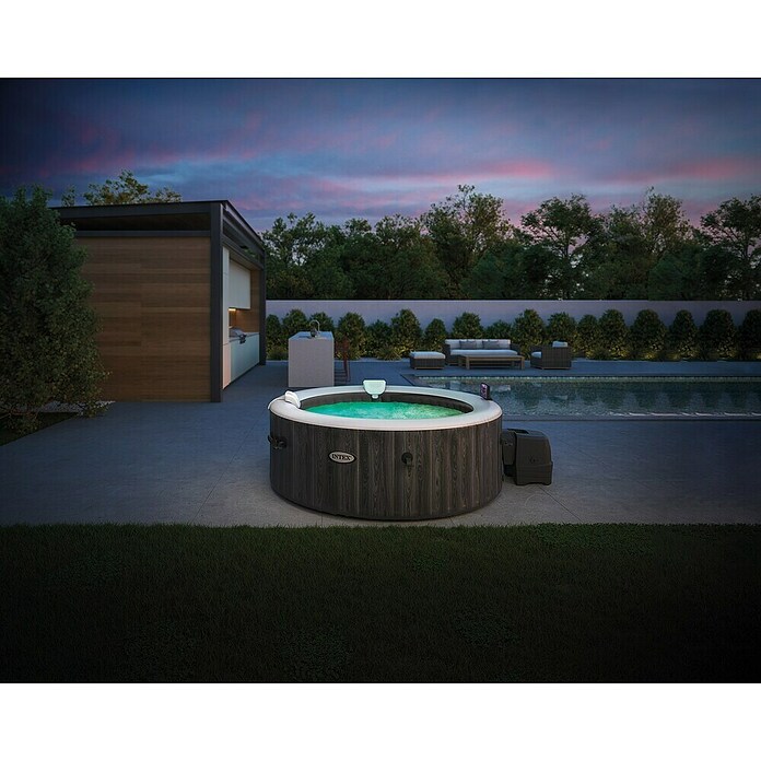 Intex Pure Spa Hidromasaje móvil Greenwood (Ø x Al: 196 x 71 cm, Gris/Blanco, 795 l) | BAUHAUS