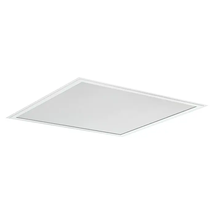Brumberg Einbaupanel Aggy - L x B x H: 62 x 62 x 1,1 cm, Max. Systemleistung: 32 W, Neutralweiß, Weiß, Dimmung DALI - Diese Aufnahme zeigt eine quadratische LED-Deckenleuchte mit einem schlanken, weißen Rahmen, der sich perfekt in moderne Innenräume einfügt.
