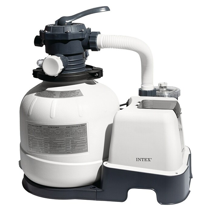 Intex Sandfilteranlage Krystal Clear (Salzwasser-Elektrolyse-System, Geeignet für: Pools bis 32.200 l Wasserinhalt)