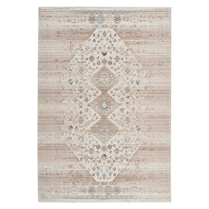 Kayoom Kurzflorteppich Baroque 1100 - Beige, 230 x 160 cm, 100 % Polyester - Dieser Teppich besticht durch sein elegantes Rautenmuster in sanften Beige- und Brauntönen. Die subtilen Details verleihen ihm einen Hauch von Vintage-Charme.