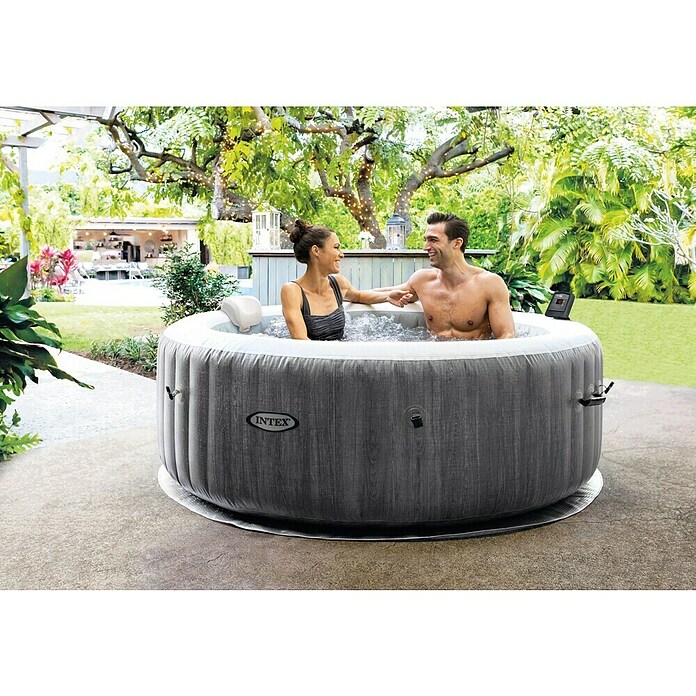 Intex Pure Spa Hidromasaje móvil Greenwood (Ø x Al: 196 x 71 cm, Gris/Blanco, 795 l) | BAUHAUS