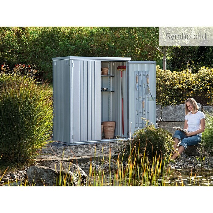 Biohort Geräteschrank (Silber Metallic, 0,83 x 2,27 x 1,83 m)
