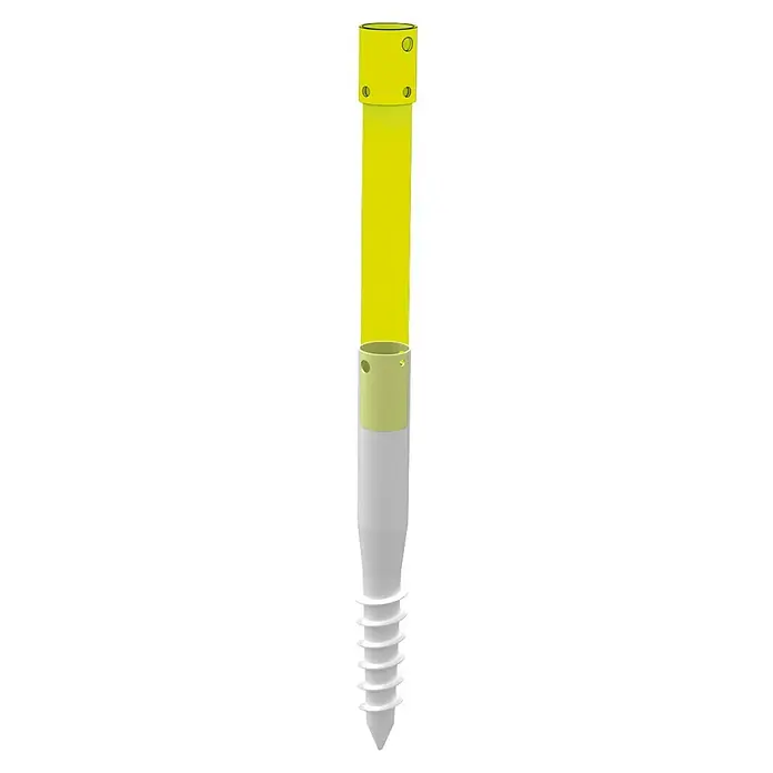 Biohort SmartBase Verlängerung - Stahl - Gelbe und weiße Bodenschraube. Ideal für Bauprojekte, sichere und stabile Basis für verschiedene Anwendungen.