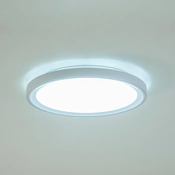 Brumberg LED-Deckenstrahler rund Anbaudownlight - Ø x H: 33 x 4,5 cm, Weiß matt, Warmweiß - Runde Deckenleuchte mit LED-Beleuchtung und schlichtem, weißem Design, ideal für moderne Innenräume und helle Ausleuchtung.