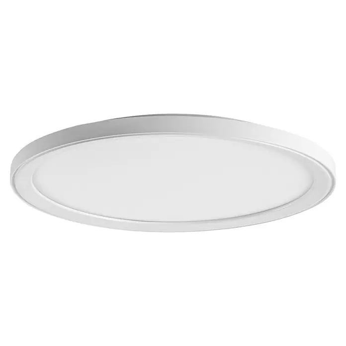 Brumberg LED-Deckenstrahler rund Anbaudownlight - Ø x H: 55 x 5 cm, Weiß matt, Warmweiß - Nahaufnahme einer eleganten, runden LED-Deckenleuchte in Weiß, die modernes Design und energieeffiziente Beleuchtung vereint.
