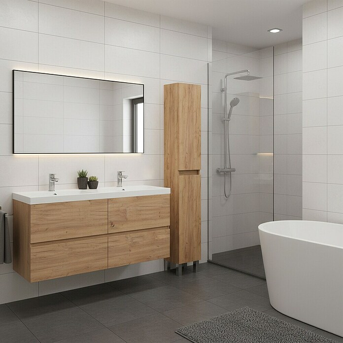 Armario alto Cancun (An x Pr x Al: 30 x 21 x 180 cm, Roble, Mate) | BAUHAUS