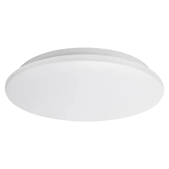 Brumberg LED-Deckenleuchte rund - 19 W, Ø x H: 35 x 6,4 cm, Weiß, Warmweiß - Eine Nahaufnahme einer runden, weißen Deckenleuchte, die ein schlichtes und modernes Design für Innenräume bietet.