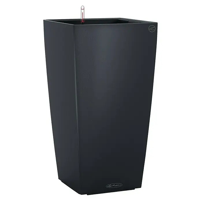 Lechuza Color Pflanzsäule eckig Cubico - Außenmaß (L x B x H): 22 x 22 x 41 cm, Kunststoff, Schiefergrau - Schwarzer, schlanker Lechuza-Pflanzkübel mit Wasserstandsanzeiger, ideal für stilvolle Innenraumbegrünung und pflegeleichte Pflanzenhaltung.
