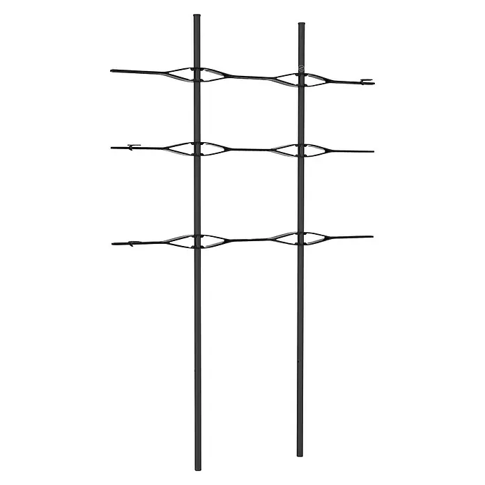 Lechuza Rankgitter Trio 30 - Passend für: Lechuza Cottage Pflanzgefäß Trio 30 - Das Bild zeigt ein modernes, minimalistisches Regal mit Metallrahmen und mehreren Ablageflächen, ideal für moderne Wohnräume.