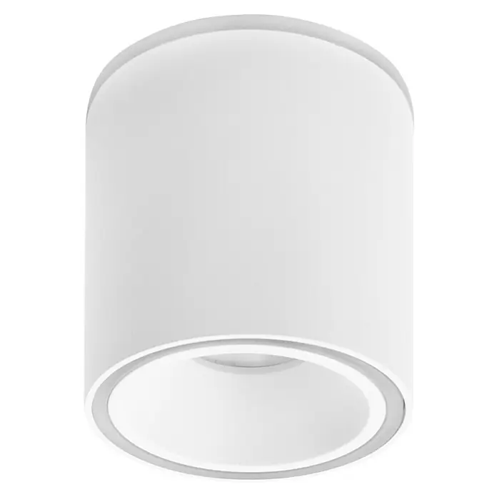 Brumberg LED-Deckenstrahler rund - Ø x H: 9 x 10,6 cm, Warmweiß, Weiß - Weiße zylindrische Deckenleuchte mit einem subtilen, eingelassenen Lichtdesign, das modernes Flair in jeden Raum bringt.